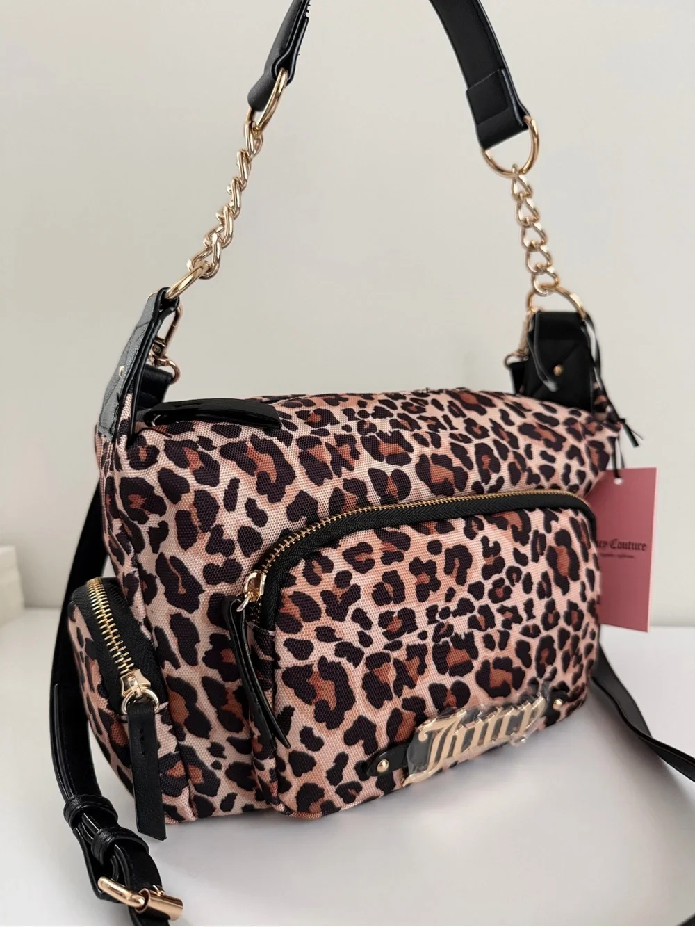 Juicy Couture Leopard Print Crossbody Bag in Brown and Black